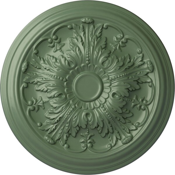 Ekena Millwork Damon Ceiling Medallion (Fits Canopies up to 3 3/8"), Hand-Painted Athenian Green, 20"OD x 1 1/2"P CM20DAAGF - main